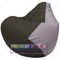 Бескаркасное кресло мешок Груша Г2.3-1625 (чёрный, сиреневый)